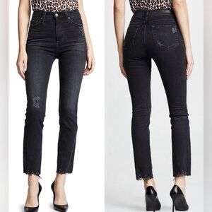 AG Adriano Goldschmied The Sophia Ankle Distressed Skinny Grey Black Denim Sz 29